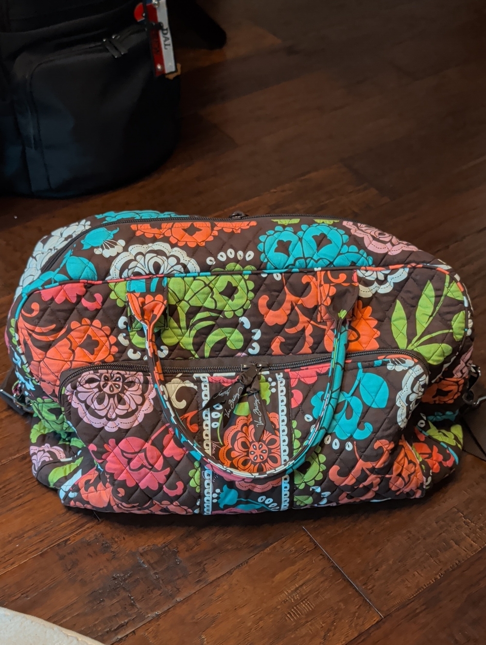 Vera Bradley Brown Floral Quilted Travel Bag - Multicolor